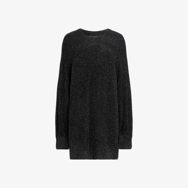 

Трикотажное платье мини с эффектом металлик Dazzle Allsaints, черный