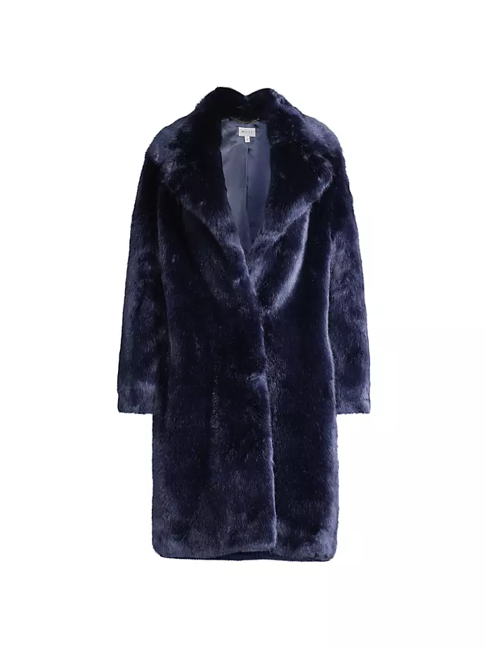 Объемное пальто Riley из искусственного меха Milly, темно-синий