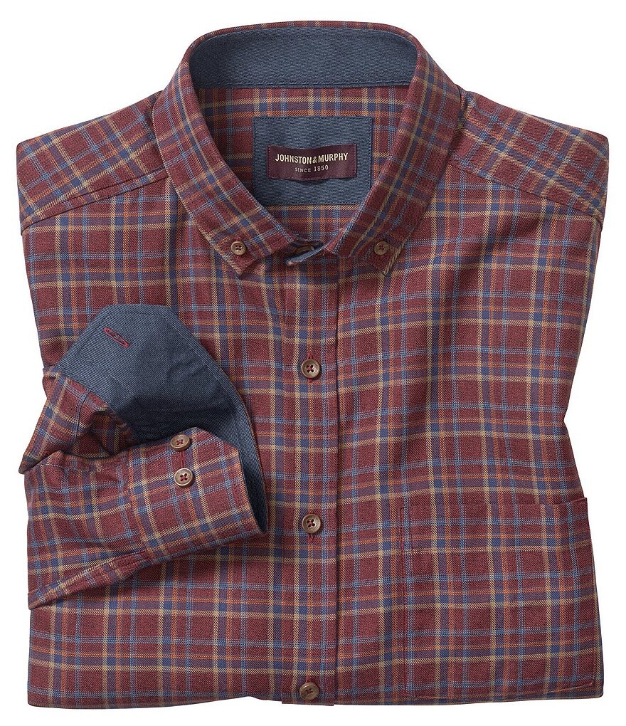 

Рубашка в клетку Johnston & Murphy Heather Box, красный