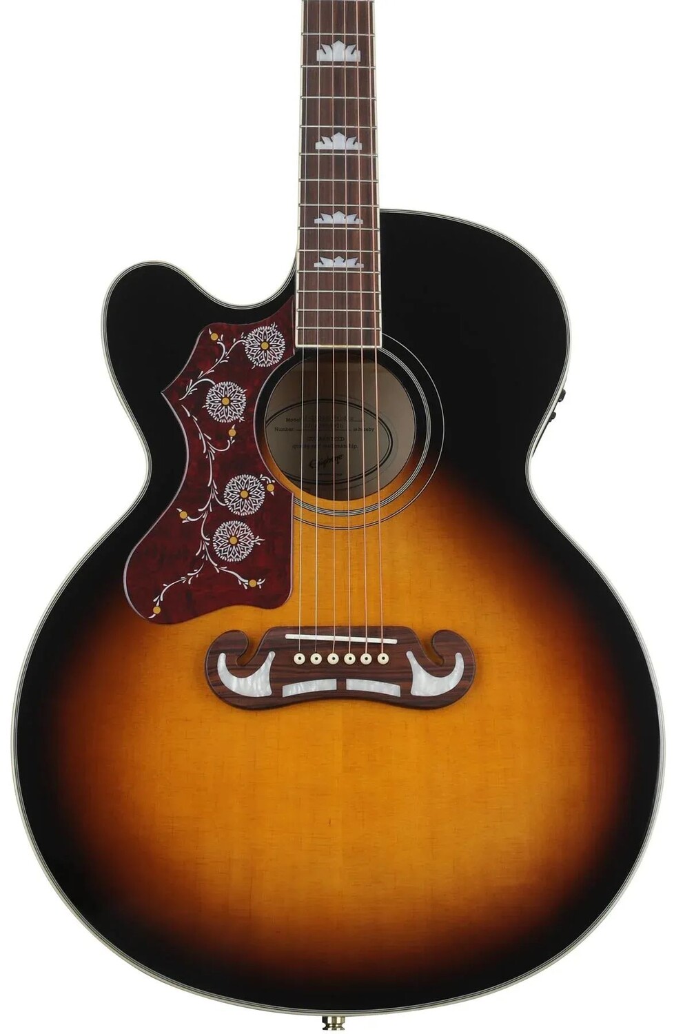 

Epiphone J-200EC Studio Левосторонняя акусто-электрическая гитара - Vintage Sunburst