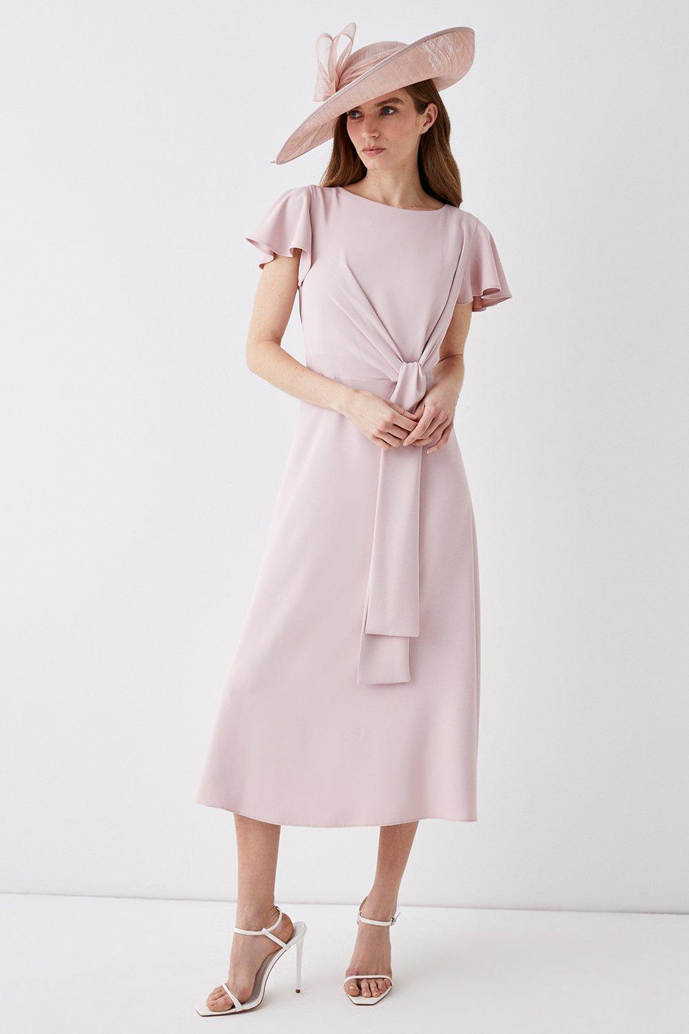 Платье миди Lisa Tan с завязкой на талии Coast, розовый