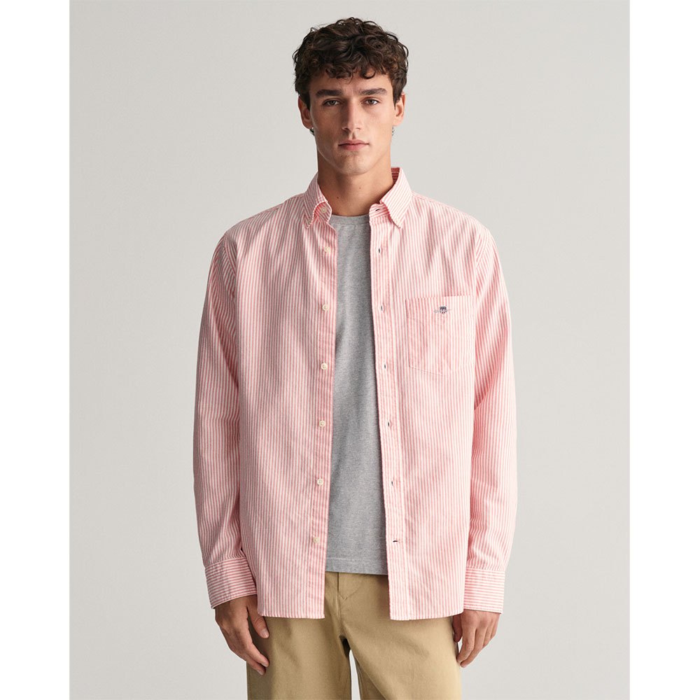 Рубашка с длинным рукавом Gant Oxford Banker Regular Fit, розовый