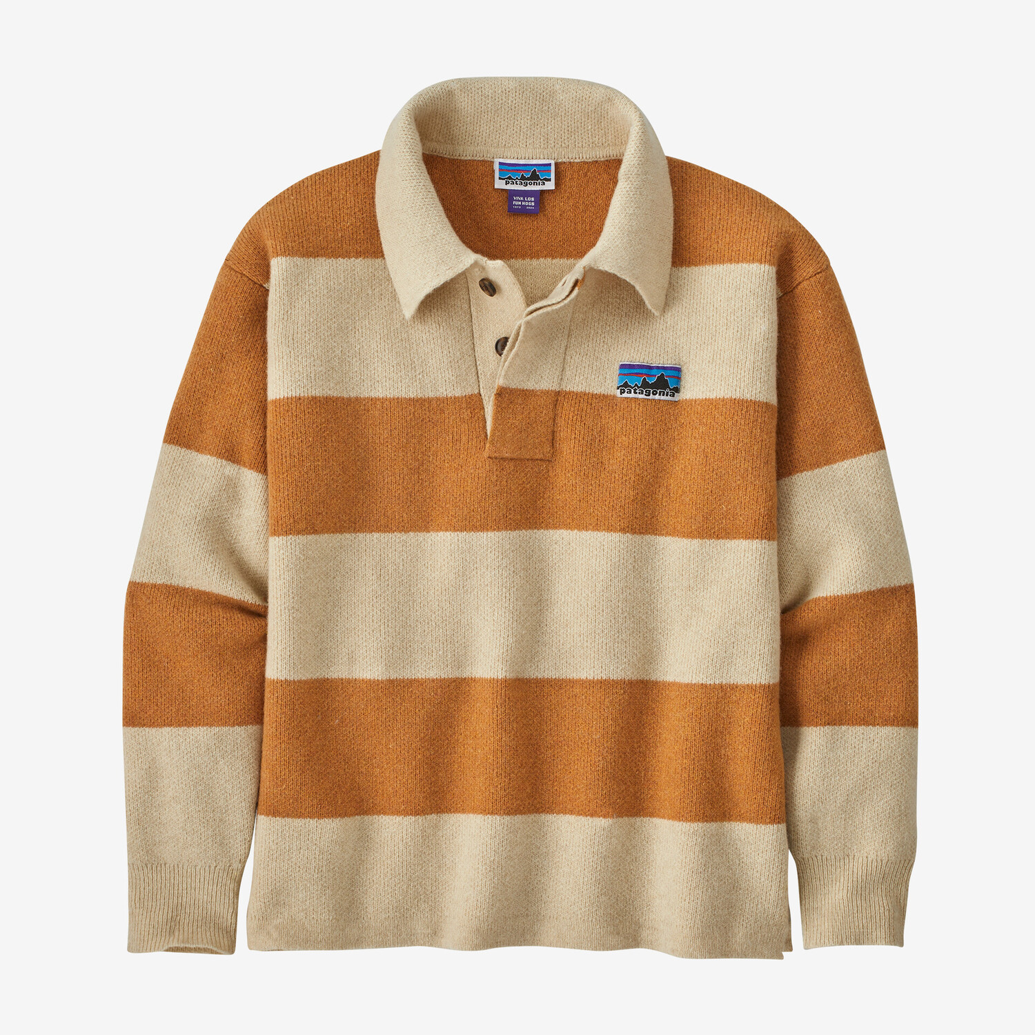 

Свитер для регби из переработанной шерсти Patagonia, цвет Rugby Stripe: Dried Mango