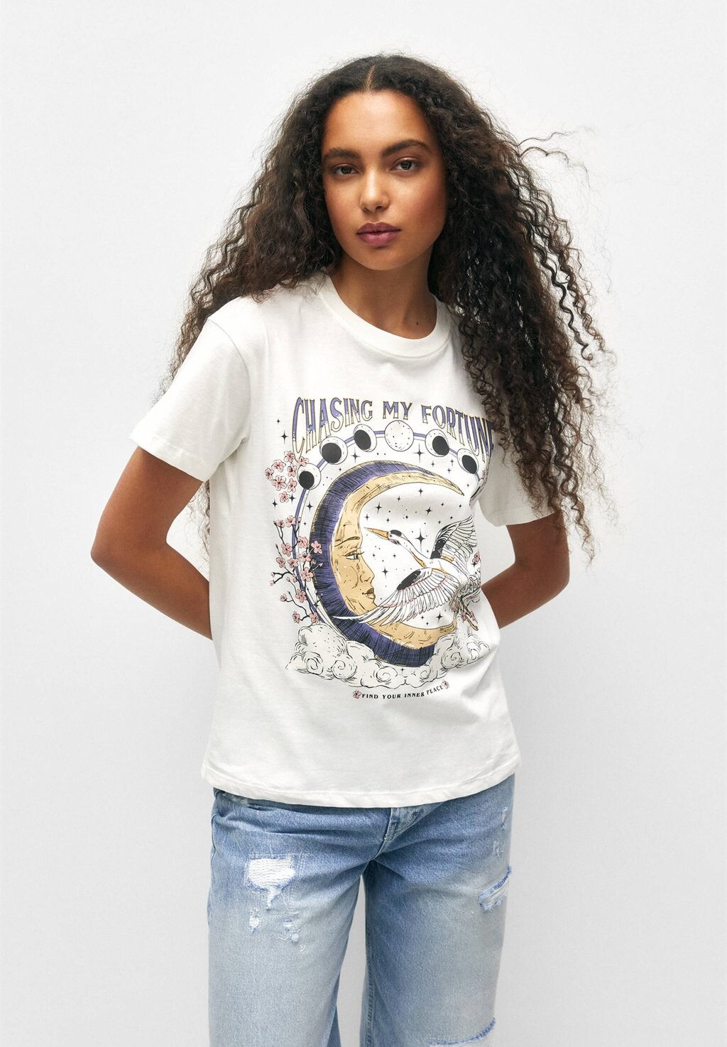 

Футболка с принтом PULL&BEAR, белый