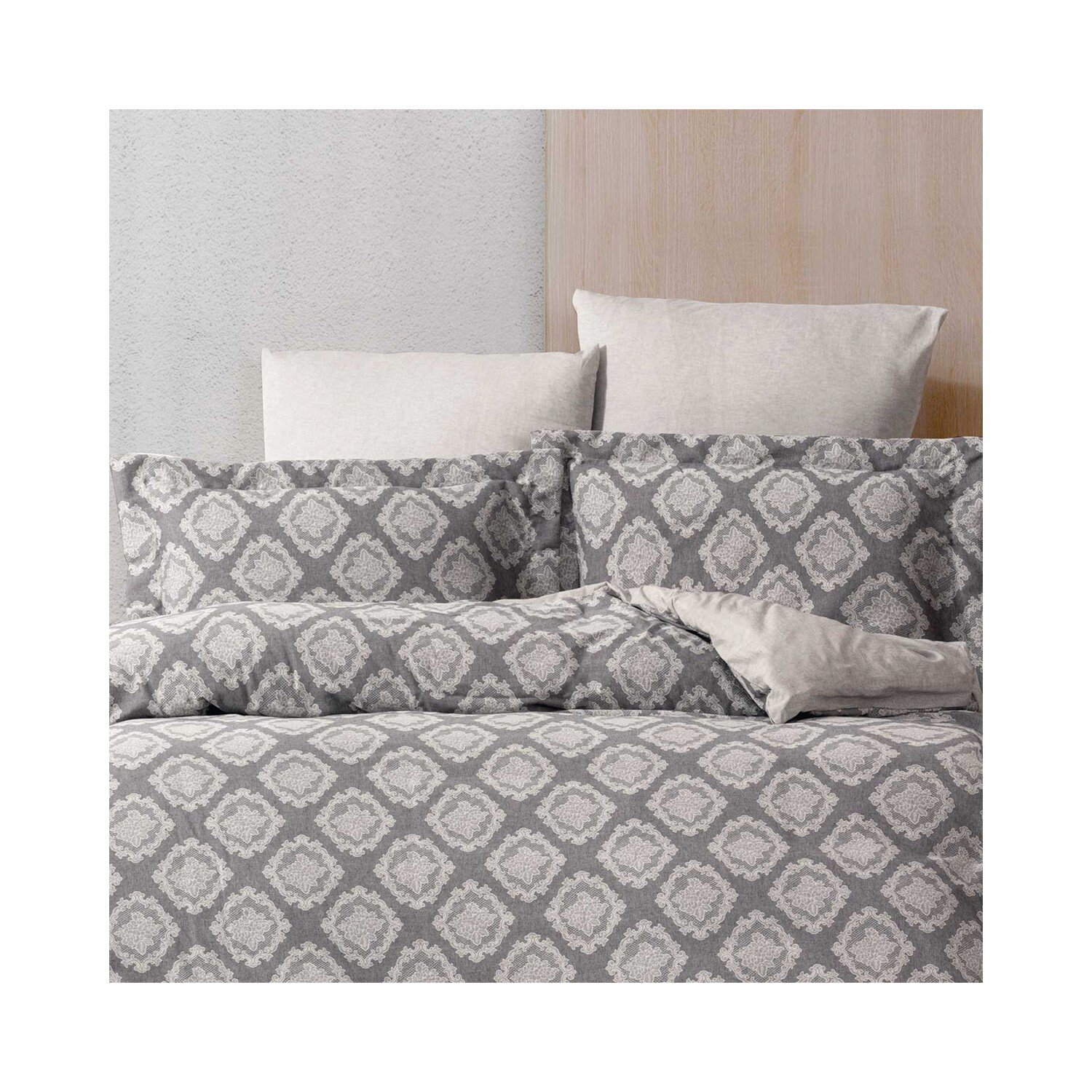 

Комплект постельного белья Maxstyle Damask Lyocell Grey
