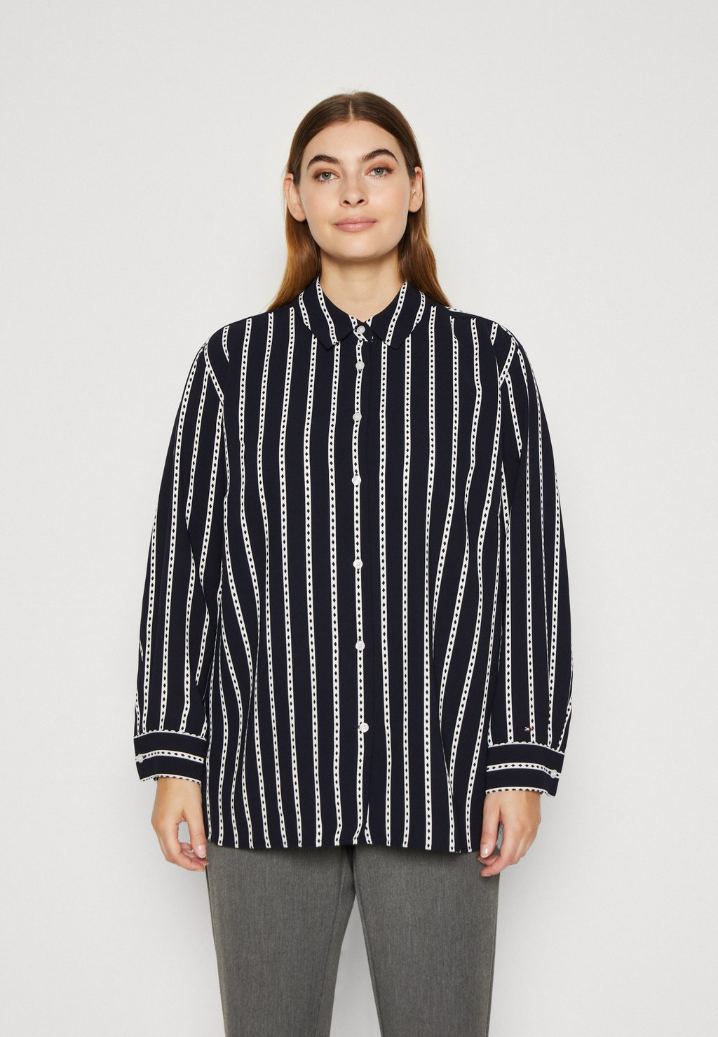 

Рубашка Tommy Hilfiger Curve ARGYLE STRIPE RELAXED SHIRT, цвет desert sky