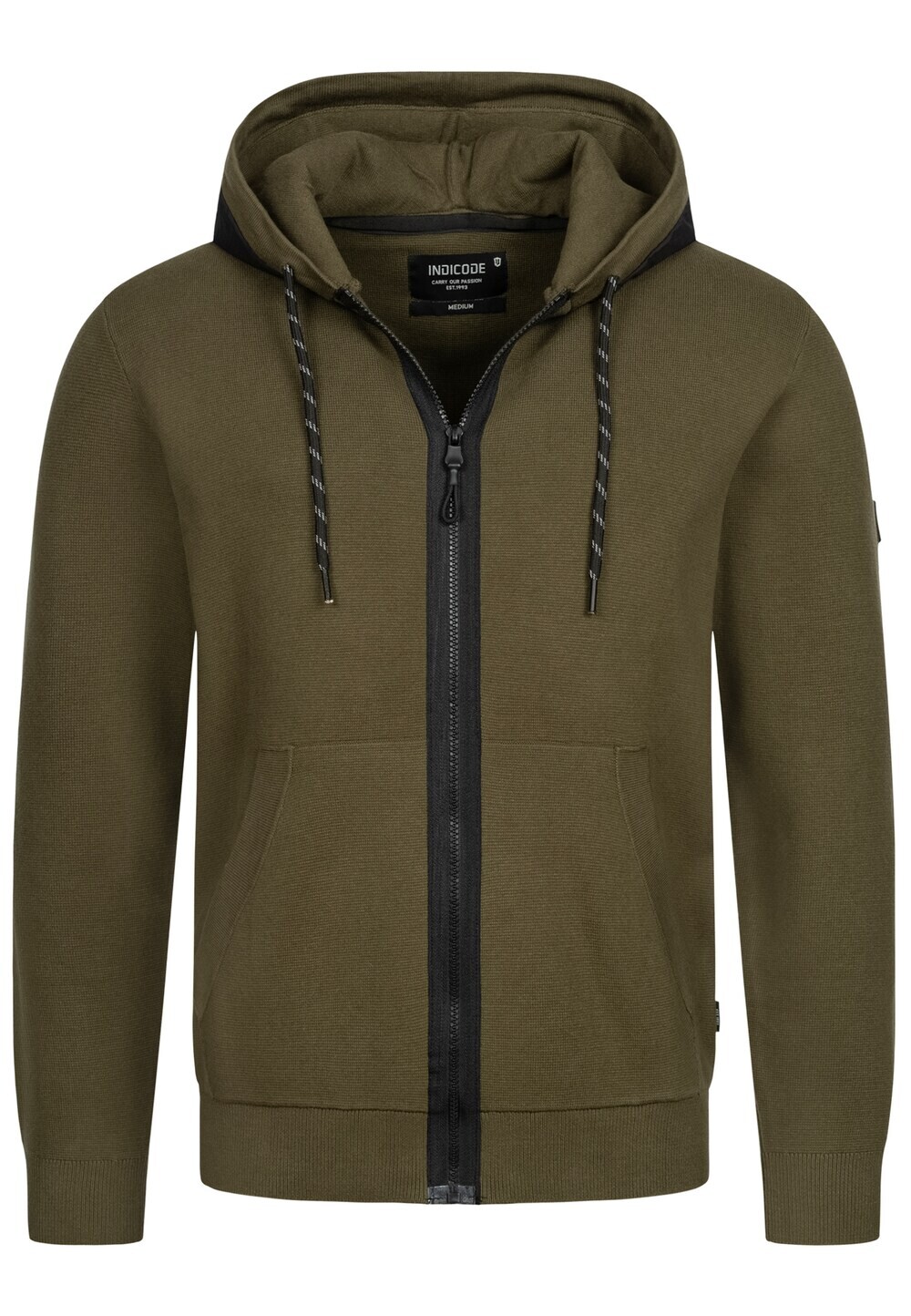 

Толстовка на молнии INDICODE JEANS, зеленый