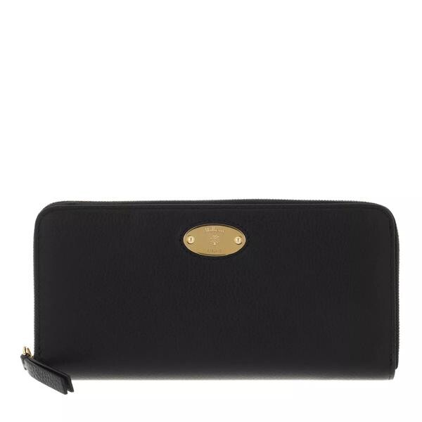

Кошелек plaque 8 credit card zip purse leather Mulberry, черный