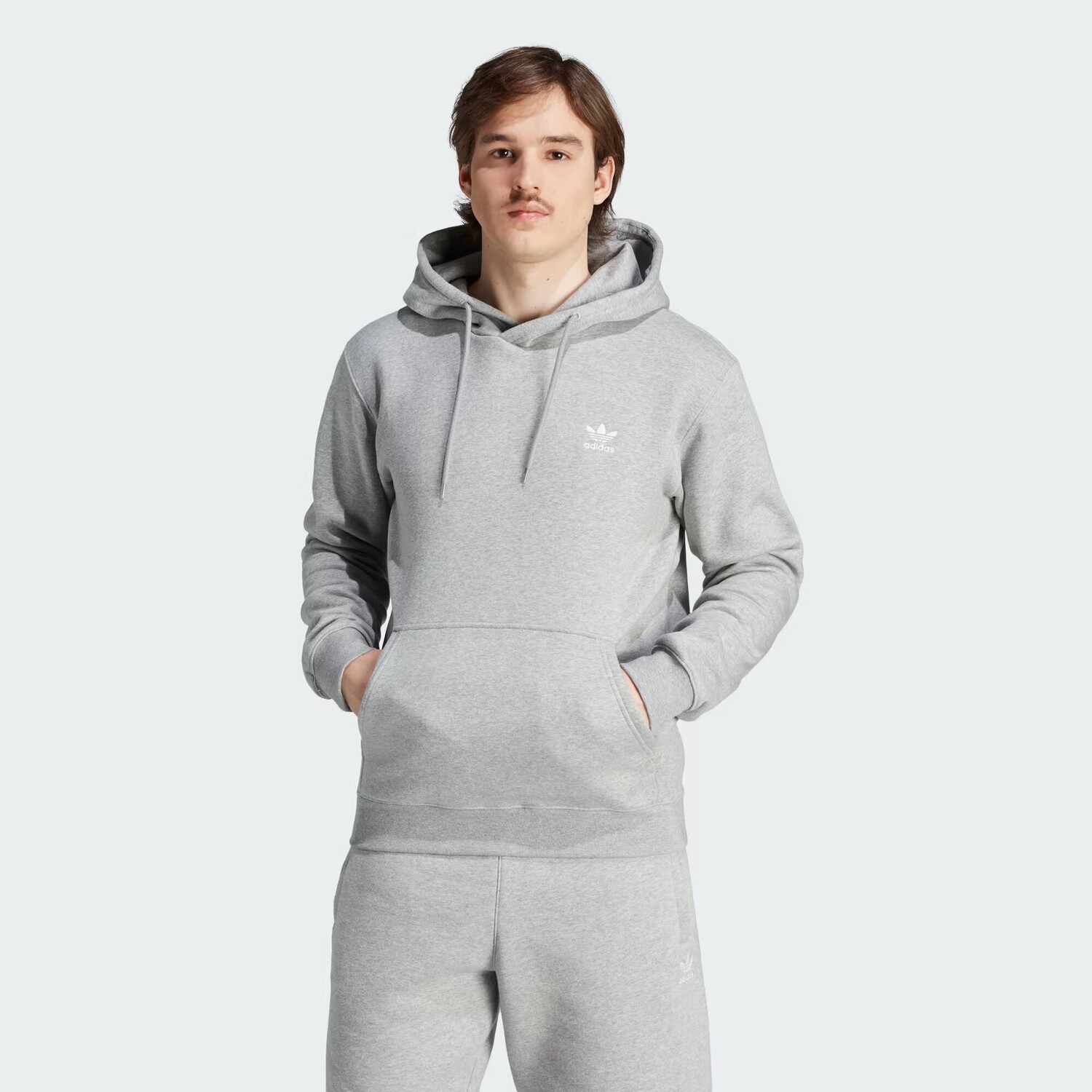 

Толстовка Trefoil Essentials Adidas, цвет Medium Grey Heather