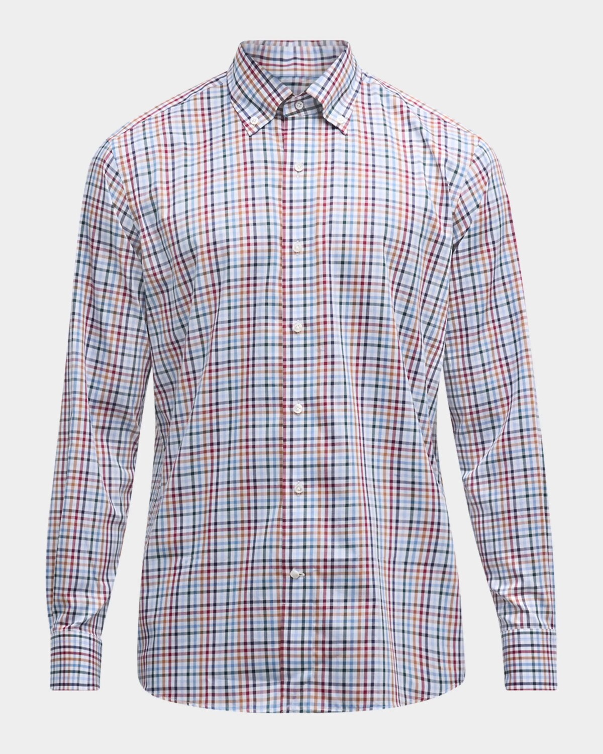 

Мужская спортивная рубашка в разноцветную клетку Brighton Peter Millar, темно-синий