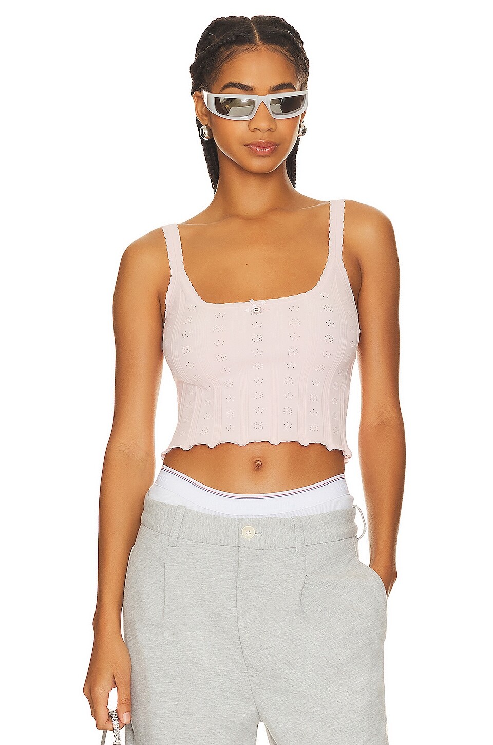 

Майка Alexander Wang Logo Cami, цвет Cradle Pink