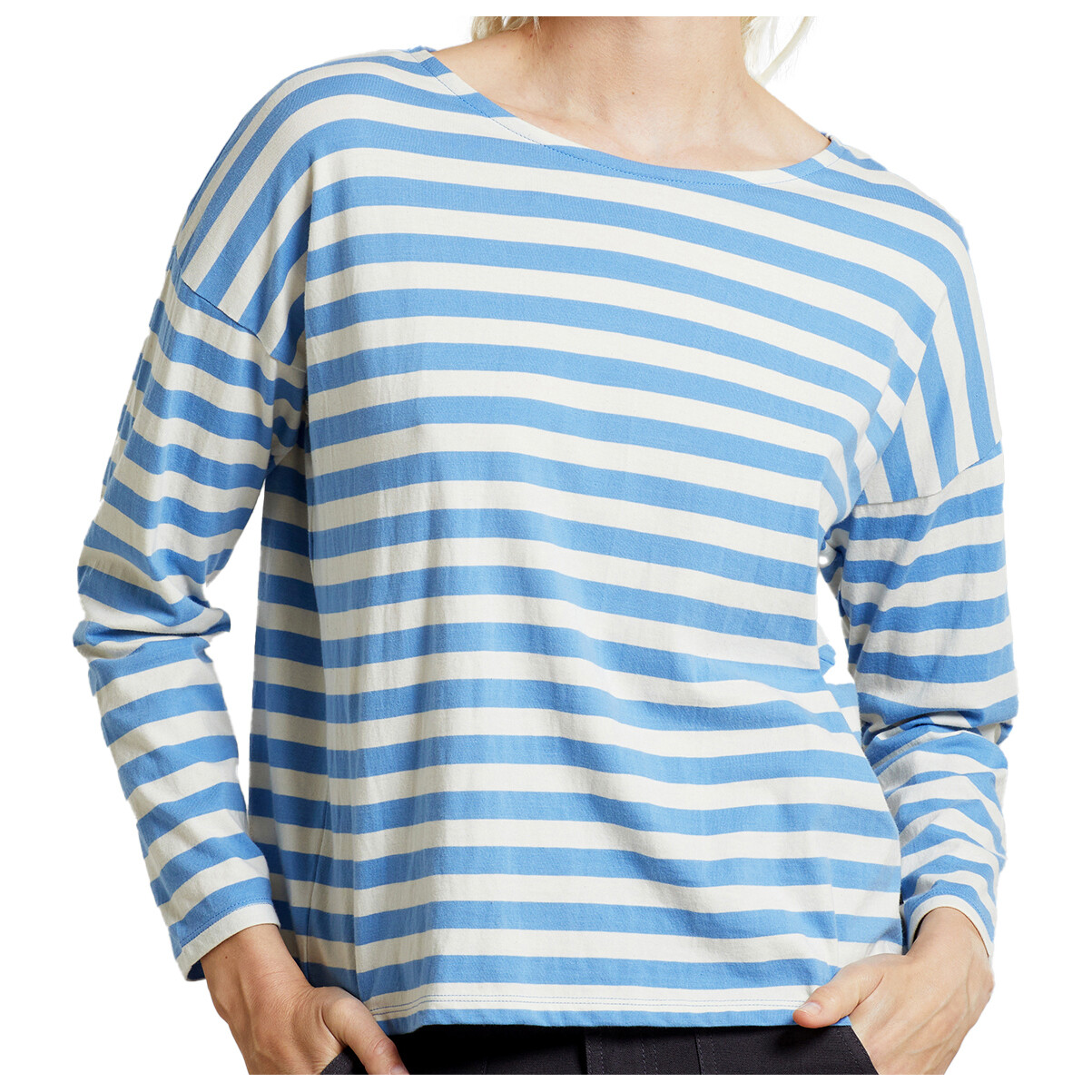 

Лонгслив Dedicated Women's Top Humledal Stripes, цвет Della Blue