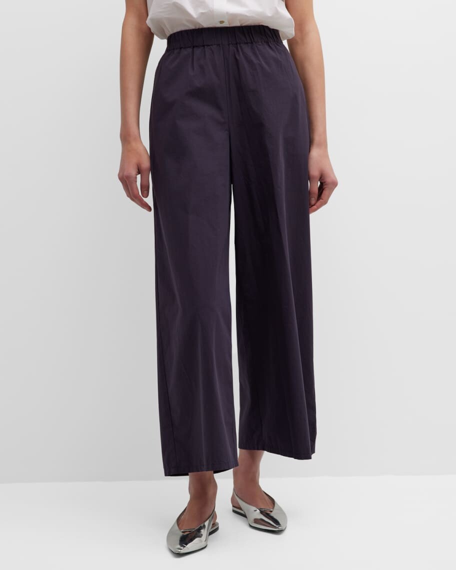 

Широкие поплиновые брюки до щиколотки Eileen Fisher