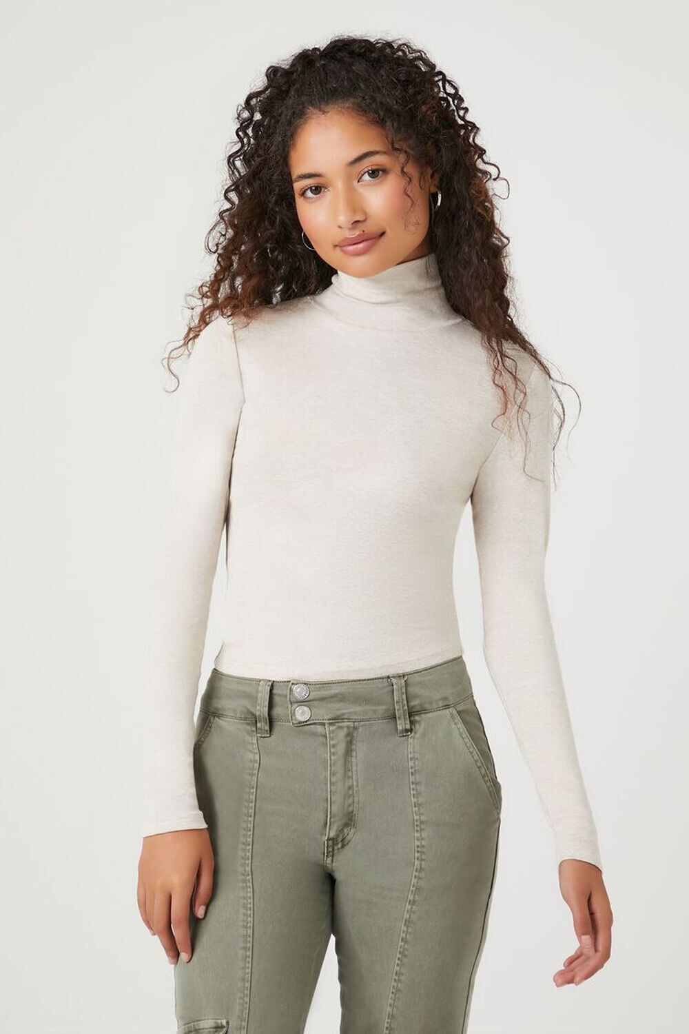 

Приталенный топ с высоким воротником Forever 21