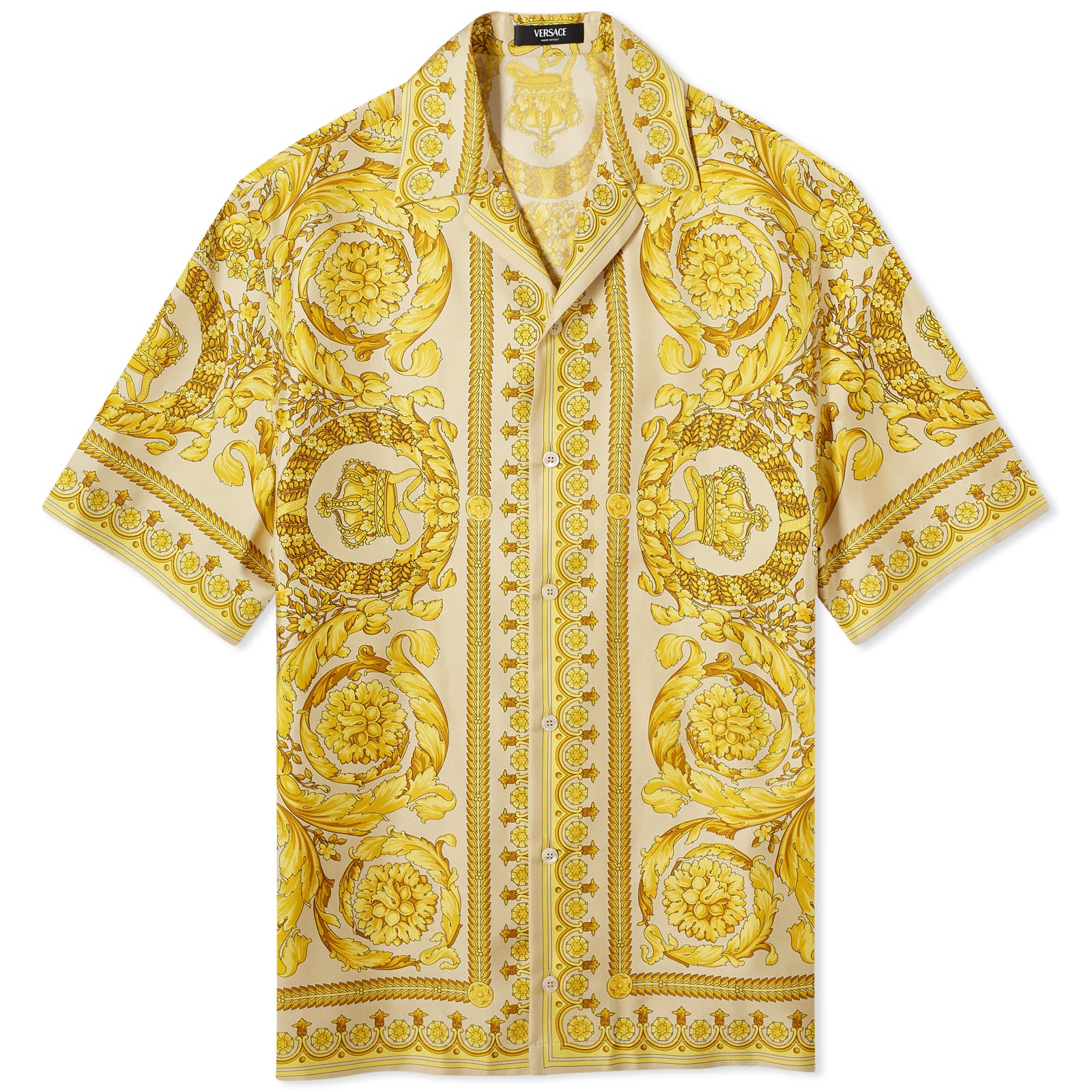 Рубашка Versace Baroque '92 Silk Vacation, цвет Champagne