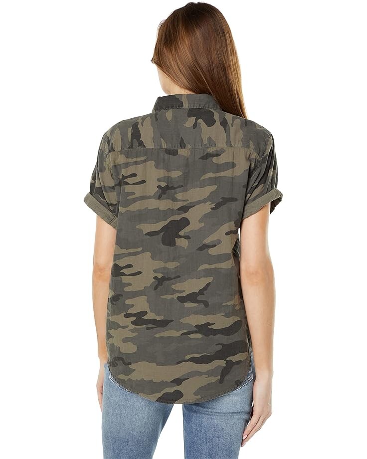 

Рубашка Dylan by True Grit Double Weave Cotton Camo Short Sleeve Button-Up Shirt, цвет Palm