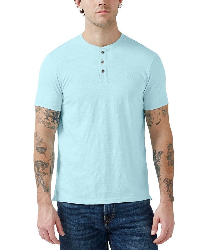 

Мужская футболка Karimo Henley с короткими рукавами Buffalo David Bitton, синий