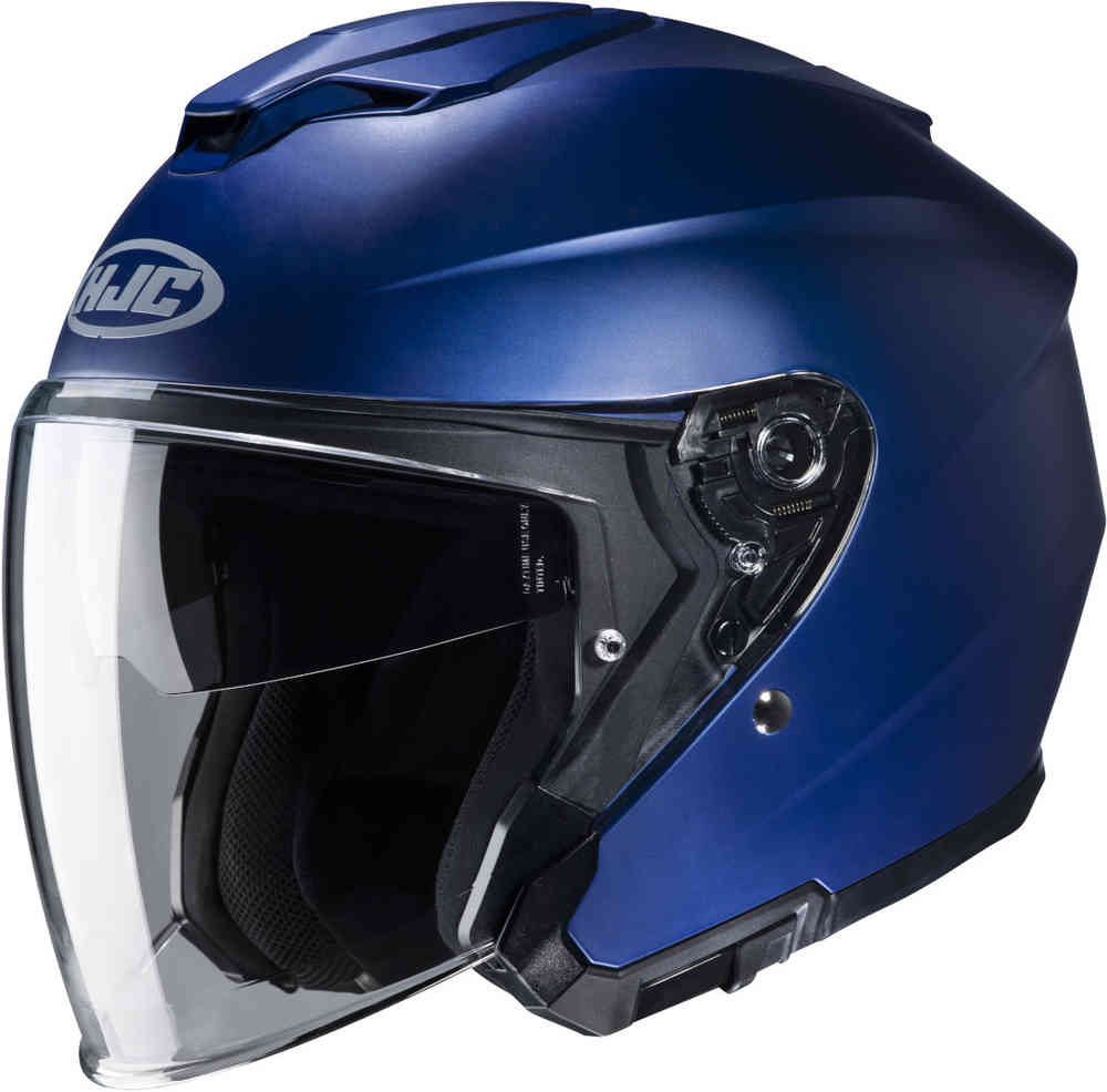 i30 Полуматовый шлем Jet HJC, синий мэтт реактивный шлем v30 hjc черный мэтт