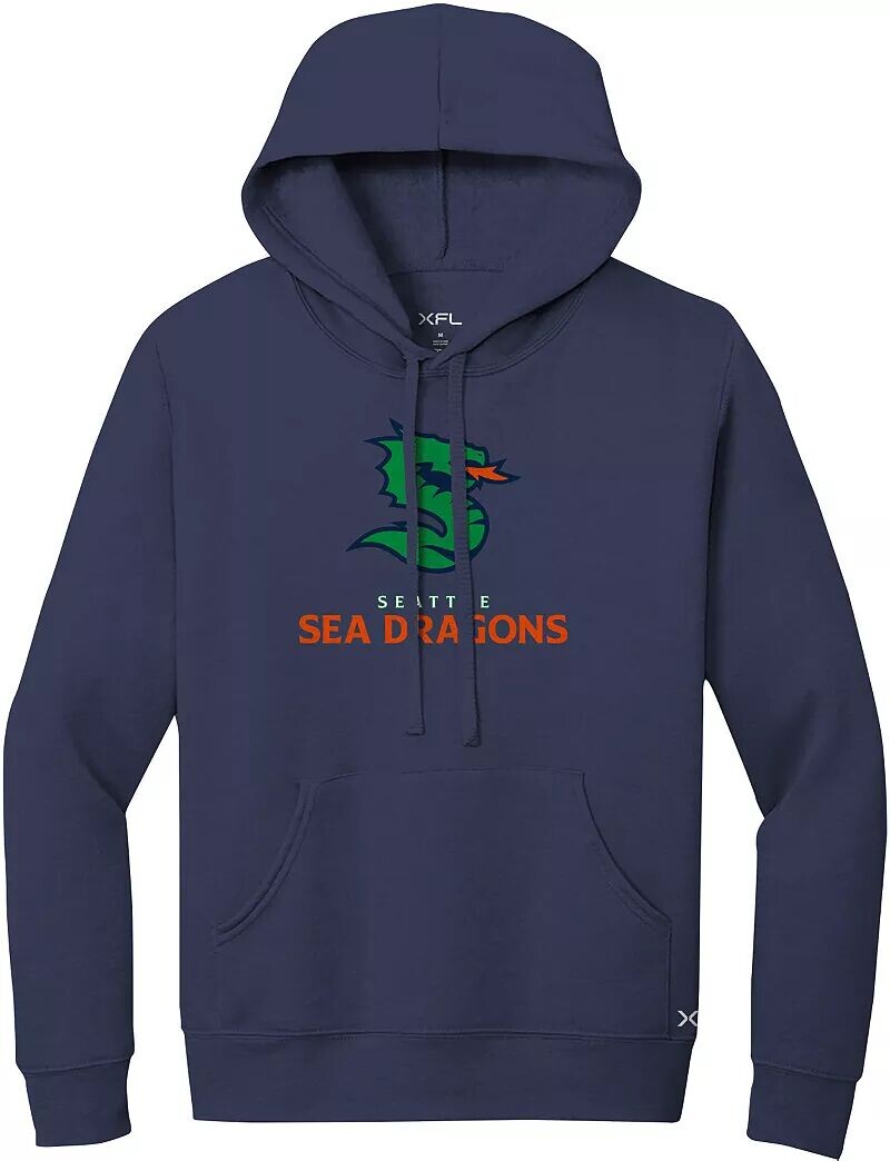 

Женская темно-синяя толстовка с логотипом XFL Seattle Sea Dragons Lockup