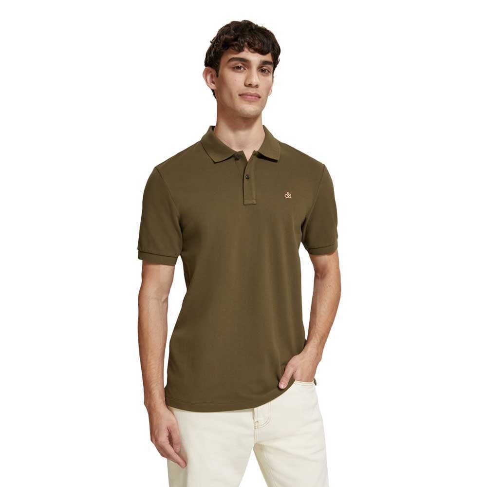

Поло с коротким рукавом Scotch & Soda Essential Organic Cotton Pique Polo, коричневый