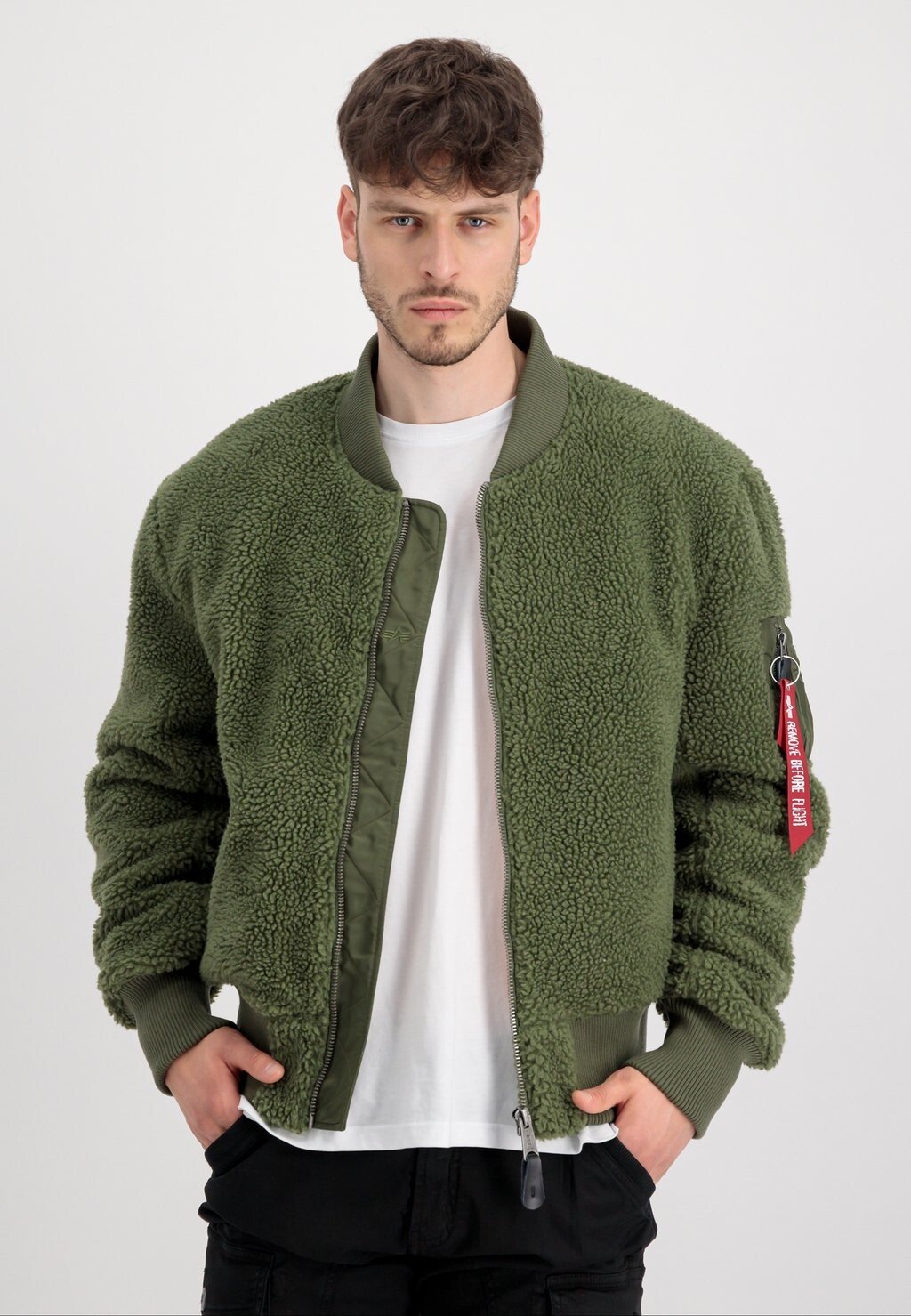 

Флисовая куртка Alpha Industries MA-1 TEDDY, цвет sage green