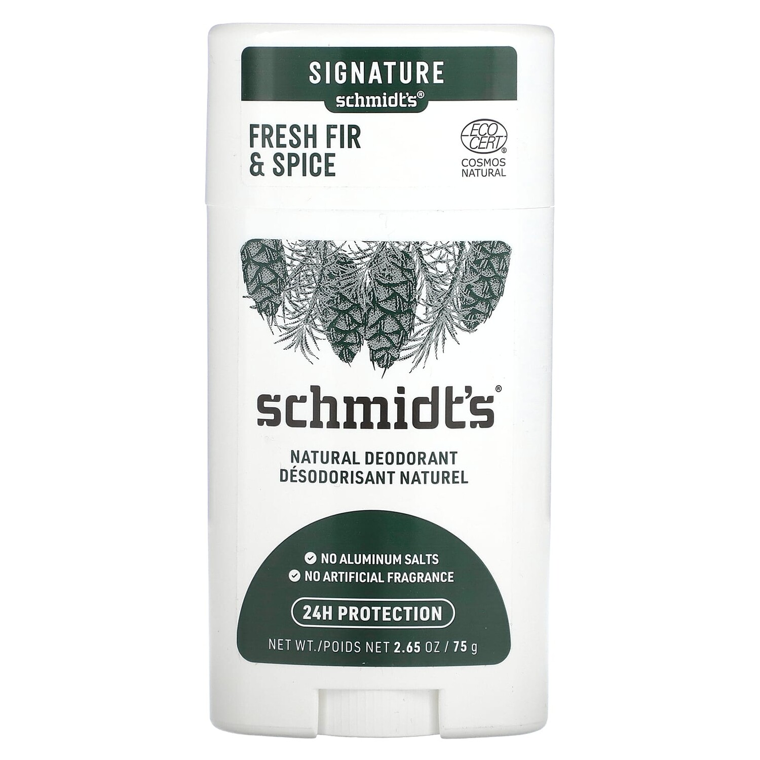 

Натуральный дезодорант, свежая ель и специи, 75 г (2,65 унции), Schmidt's