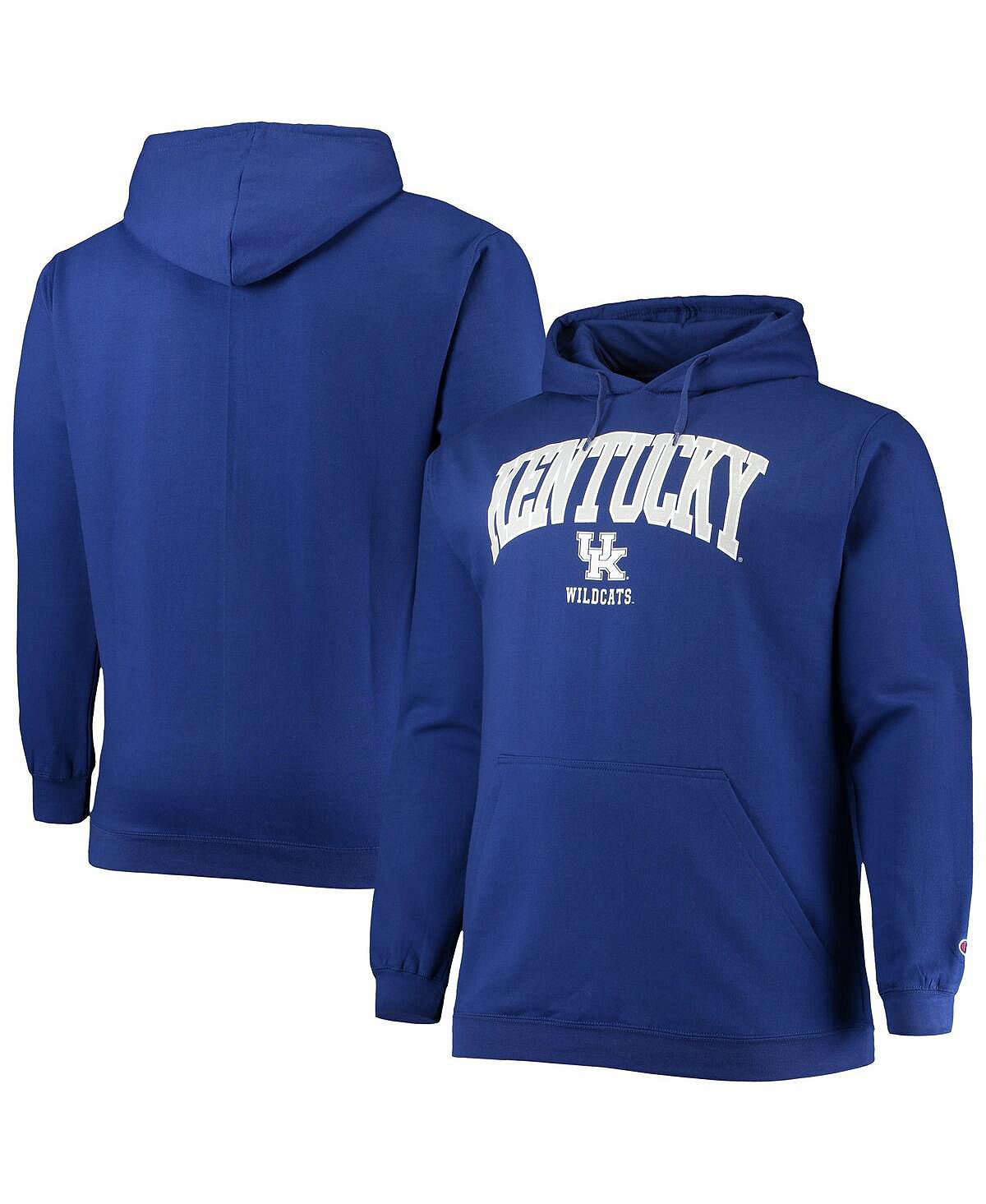 Мужской пуловер с капюшоном Royal Kentucky Wildcats Big and Tall Arch Over Logo Powerblend Champion