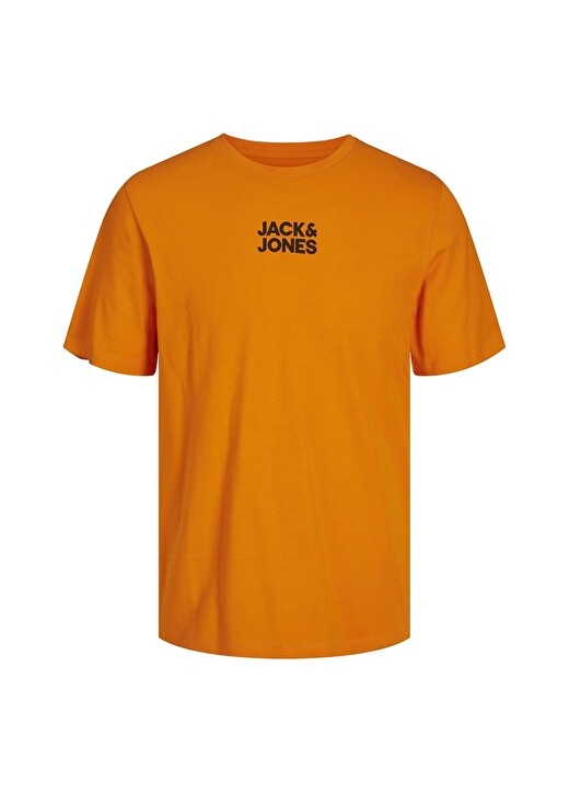 

Оранжевая мужская футболка с круглым вырезом и принтом Jack & Jones, Оранжевый
