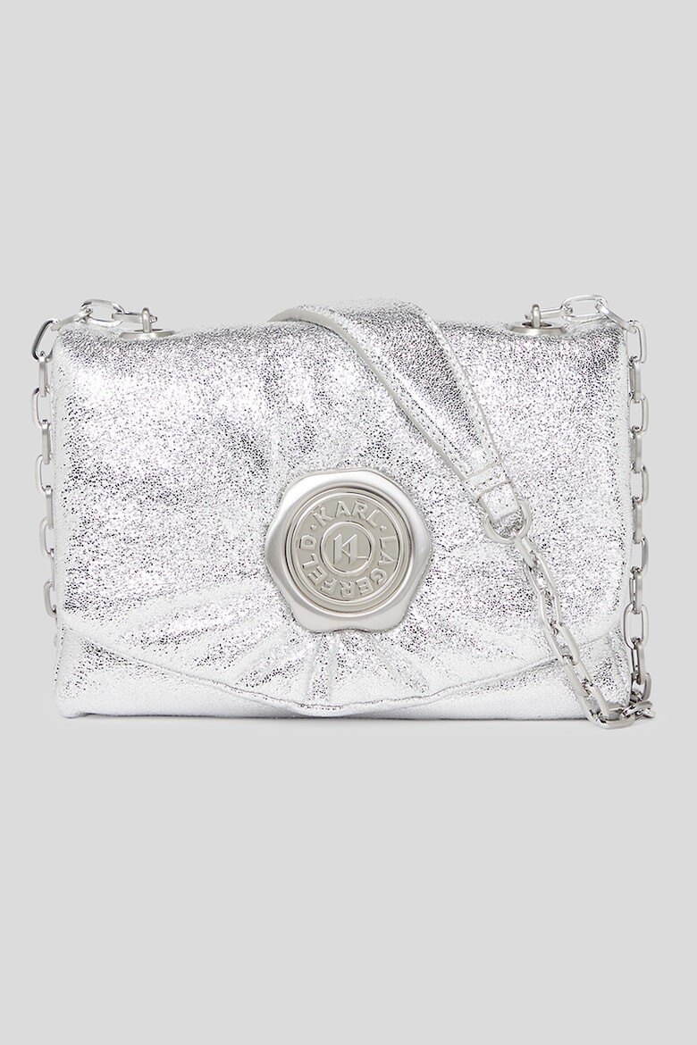 

Сумка на плечо K/Stamp из экокожи с металлическим эффектом Karl Lagerfeld, серебряный