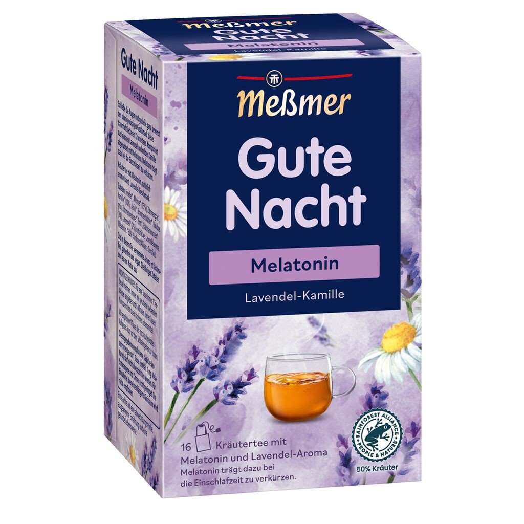 

Meßmer Good Night Лавандовый ромашковый чай с мелатонином 16 пакетиков