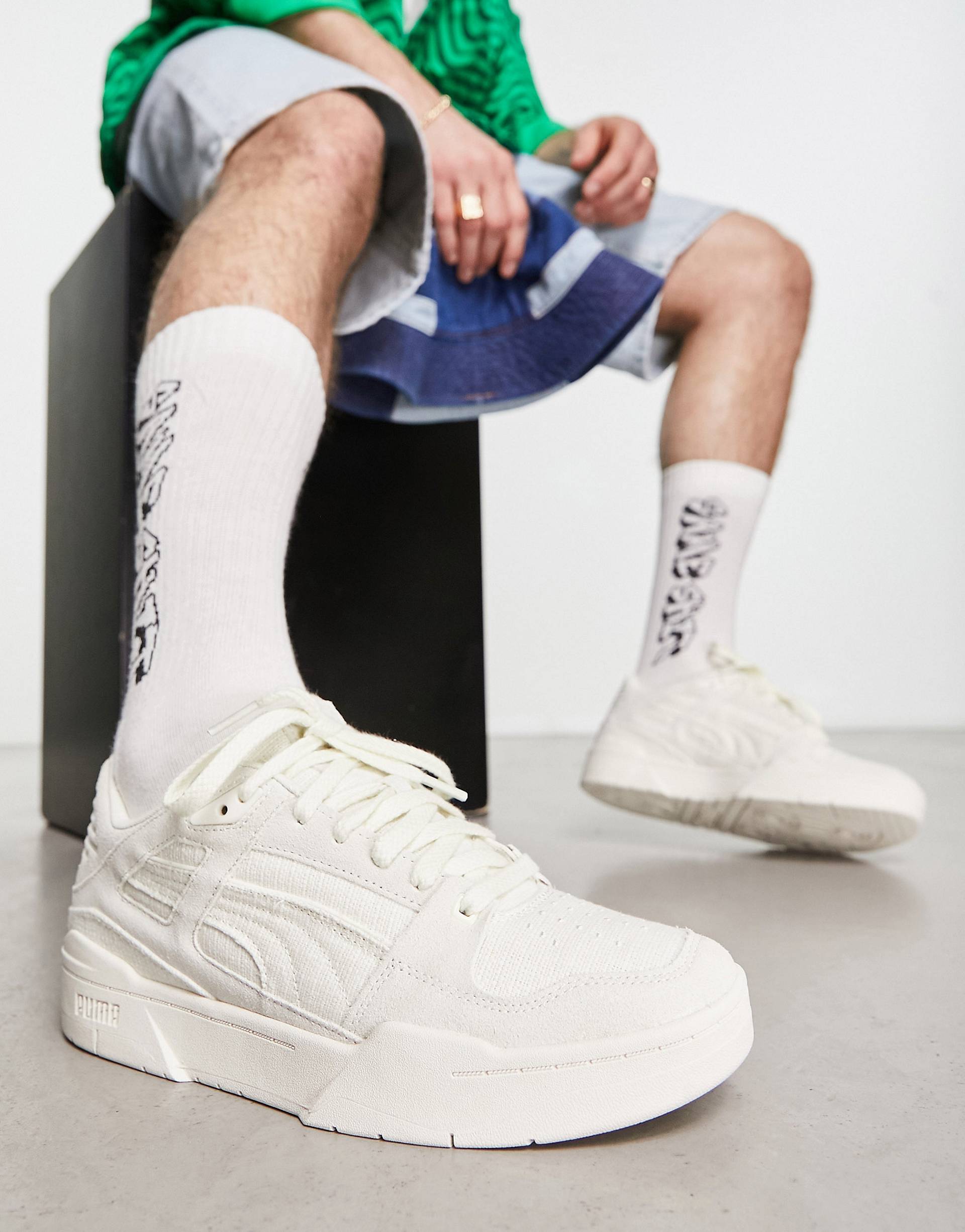 Белые кроссовки Puma Slipstream Blank Canvas