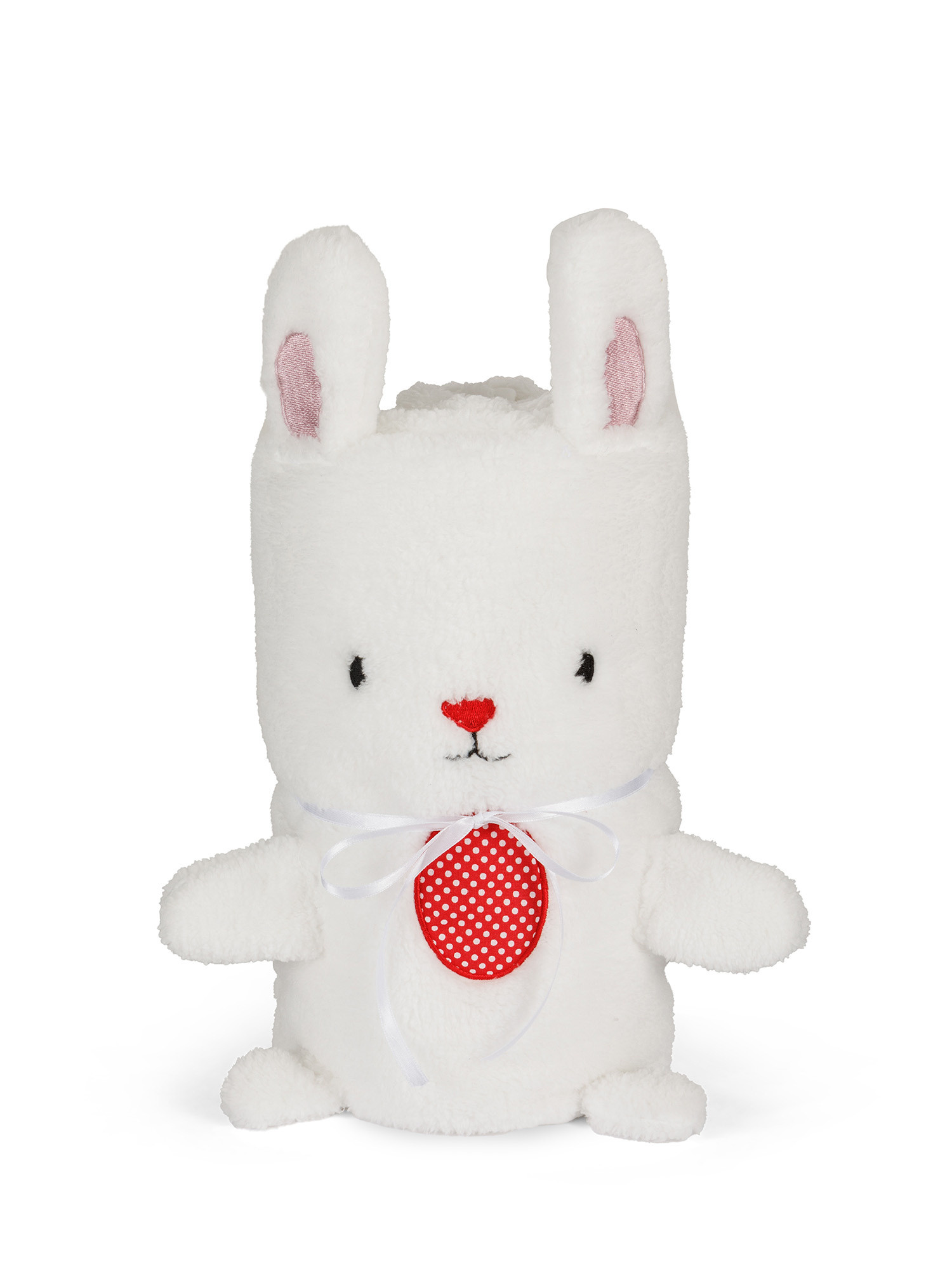 Флисовое одеяло с мотивом кролика, белый