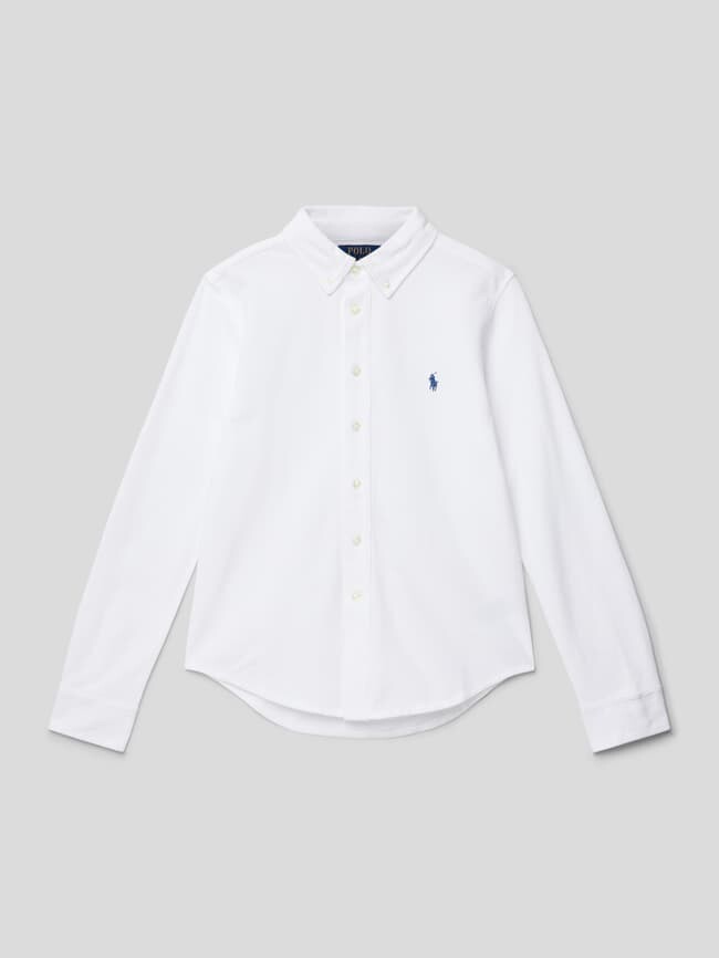 

Повседневная рубашка с вышитой этикеткой Polo Ralph Lauren, белый