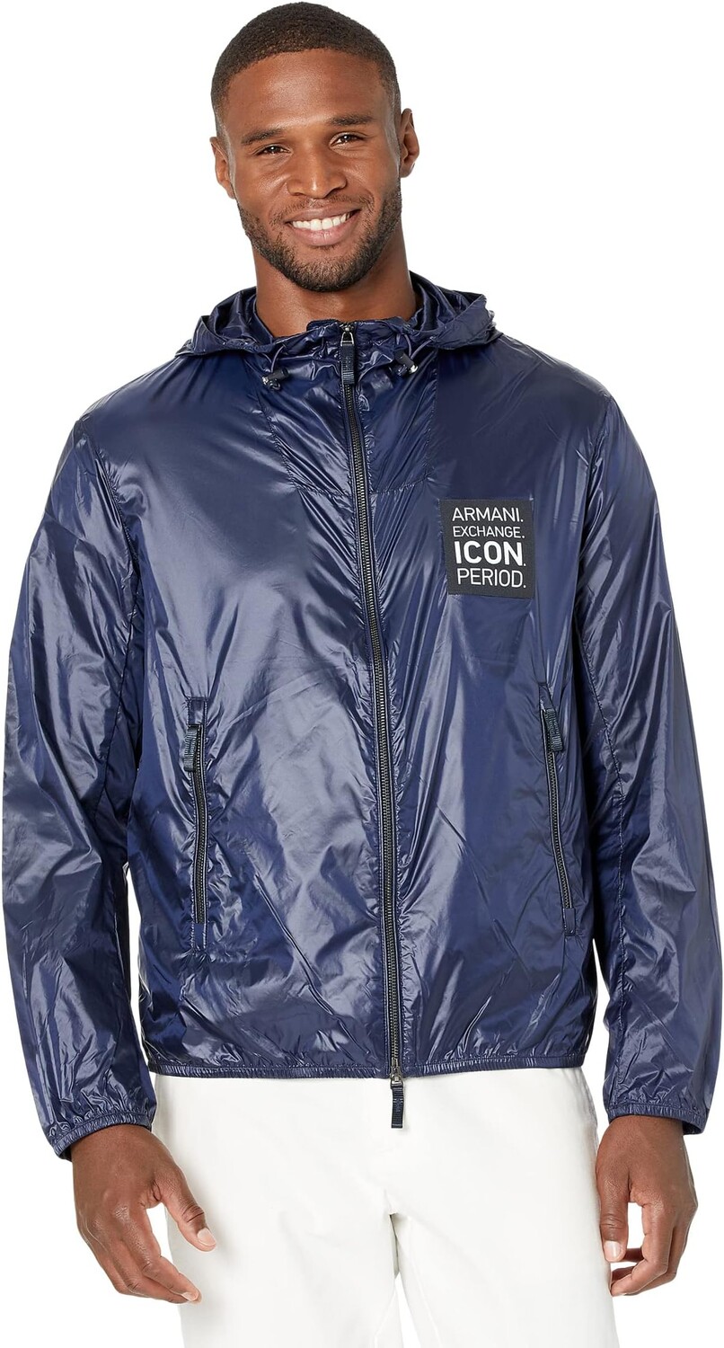 

Куртка Nylon Jacket with Icon Patch Armani Exchange, цвет Deep Navy