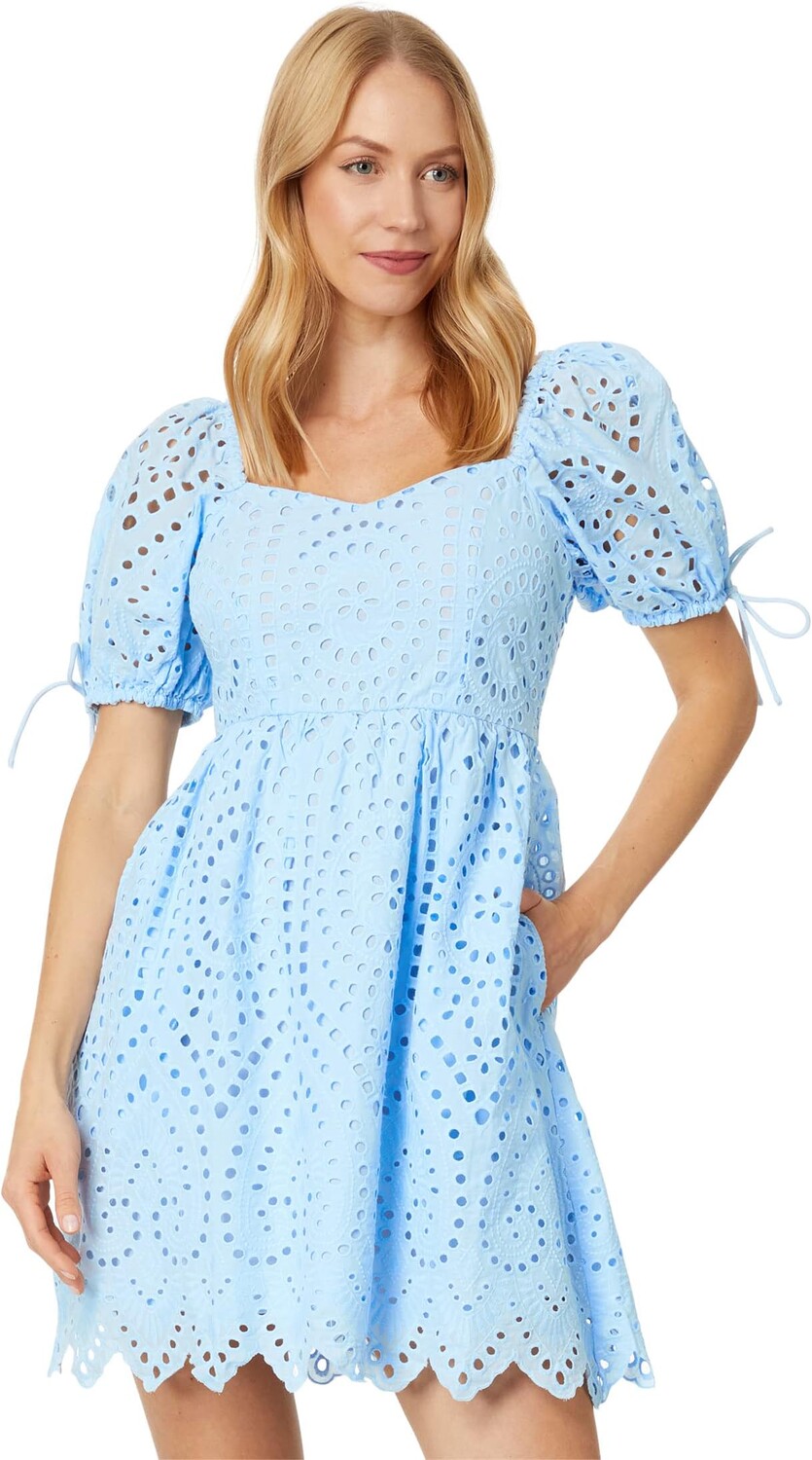 

Платье Eyelet Scallop Edge Mini English Factory, цвет Powder Blue