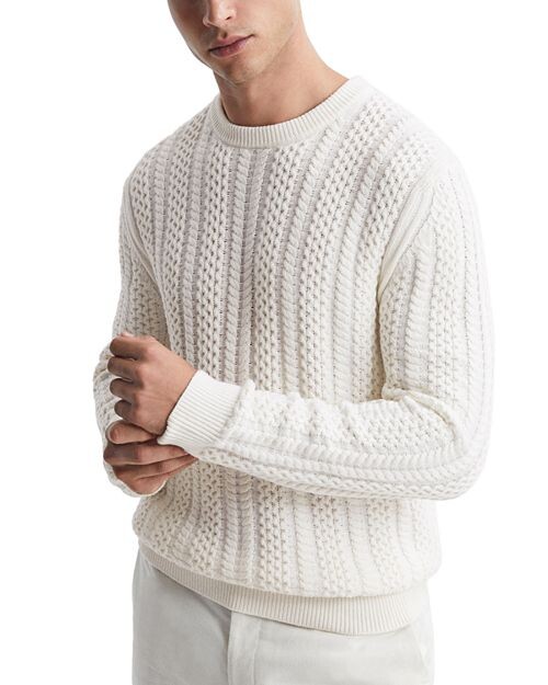 

Свитер узкой вязки Arlington с круглым вырезом REISS, цвет Ivory/Cream
