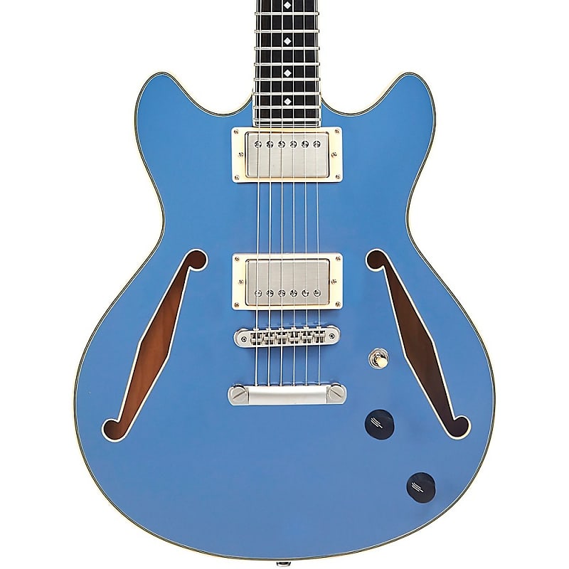 Электрогитара D'Angelico Excel Mini DC Tour Semi-Hollow Electric Guitar With Supro Bolt Bucker Pickups and Stopbar Tailpiece Slate Blue