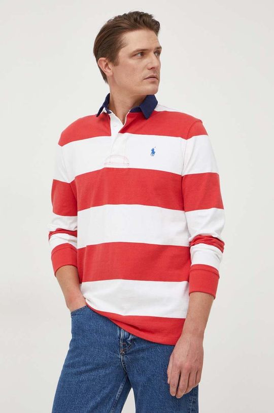 Хлопковый топ с длинными рукавами Polo Ralph Lauren, красный рубашка jumbo из хлопкового вельвета с длинными рукавами whistles бежевый