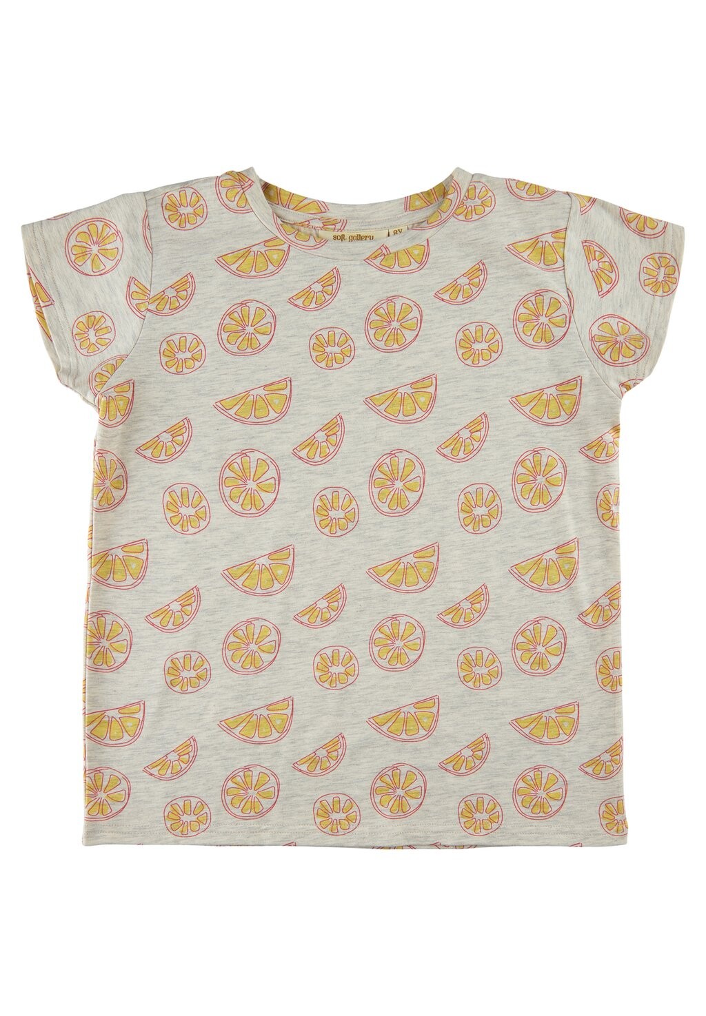 Футболка с принтом PILOU ORANGES TEE Soft Gallery, цвет light grey melange