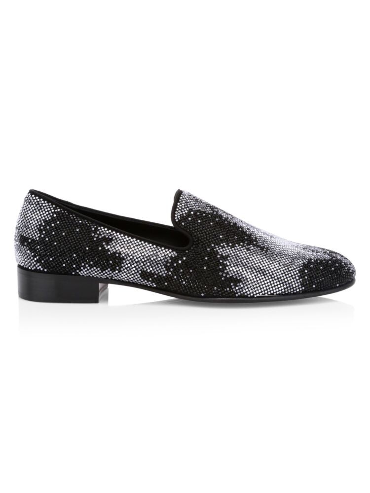 

Замшевые лоферы Camoscio Swarovski с кристаллами Swarovski Giuseppe Zanotti, цвет Black Silver