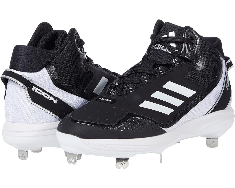 

Кроссовки adidas Icon 7 Mid Baseball Cleats, цвет Black/White/Silver Metallic