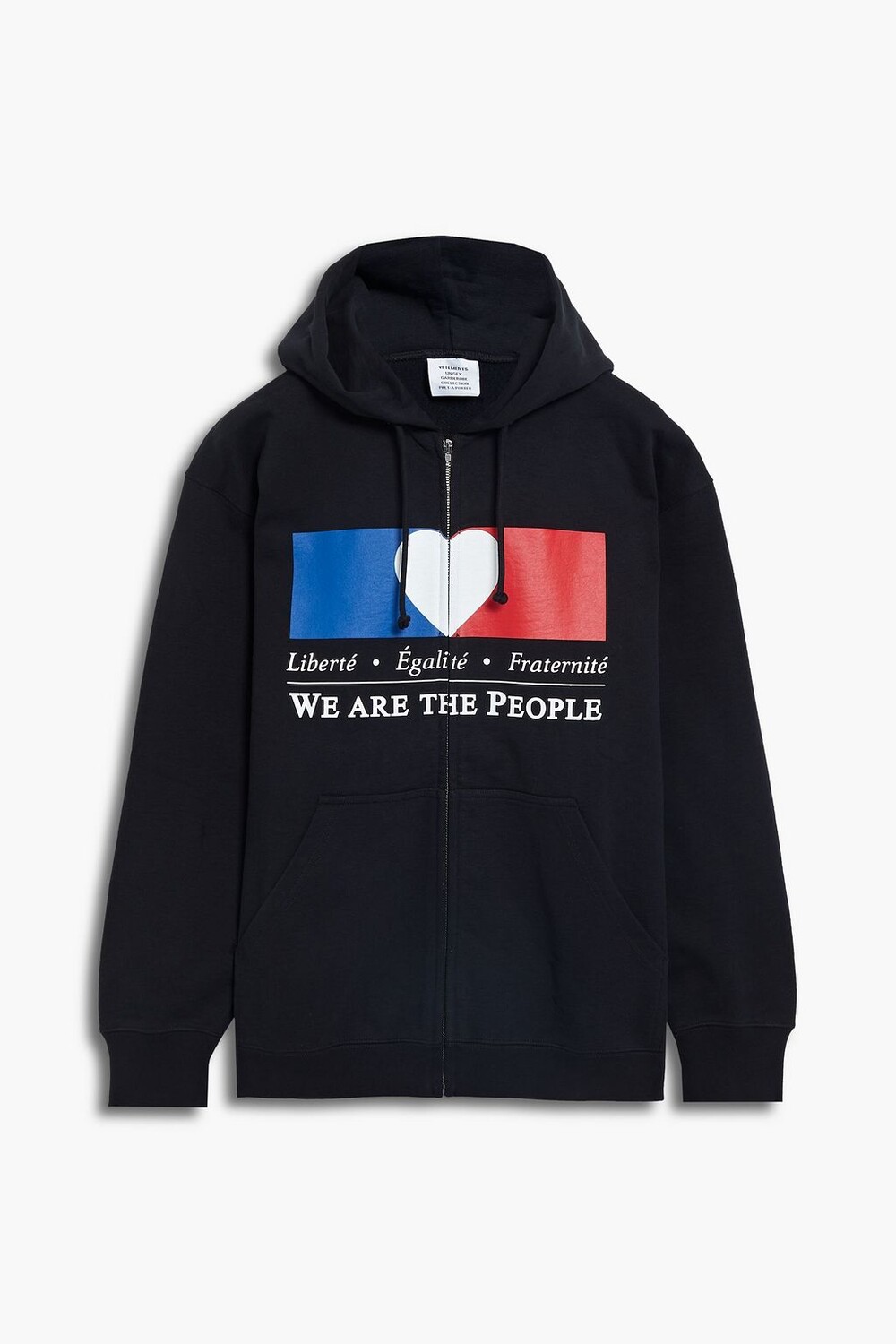 

Толстовка на молнии из французского хлопка с принтом VETEMENTS, черный