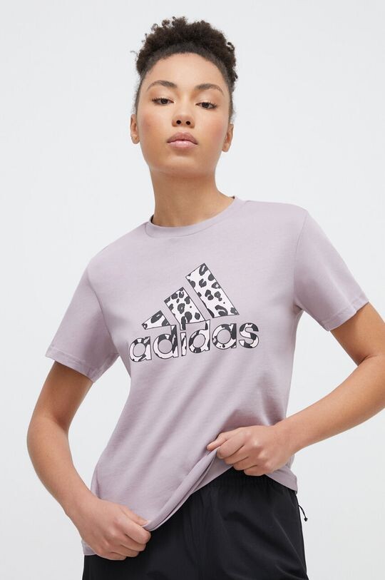 

Хлопковая футболка adidas, фиолетовый