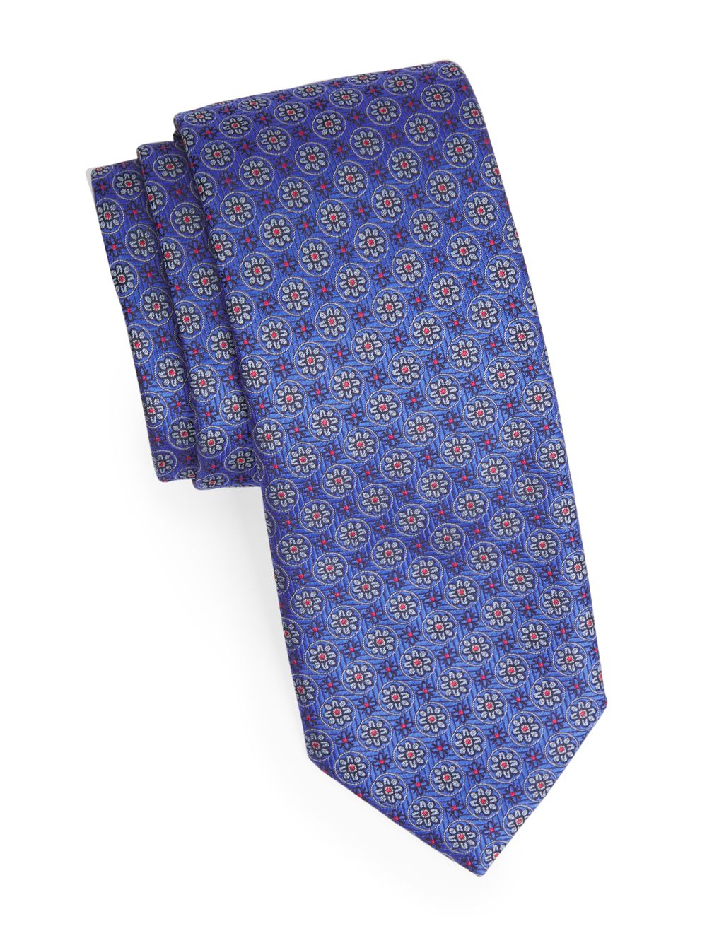 Шелковый галстук с медальоном Canali, коричневый