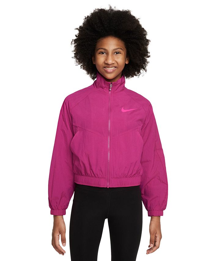 Спортивная одежда для девочек тканая куртка Nike, розовый футболка для девочек nike розовый
