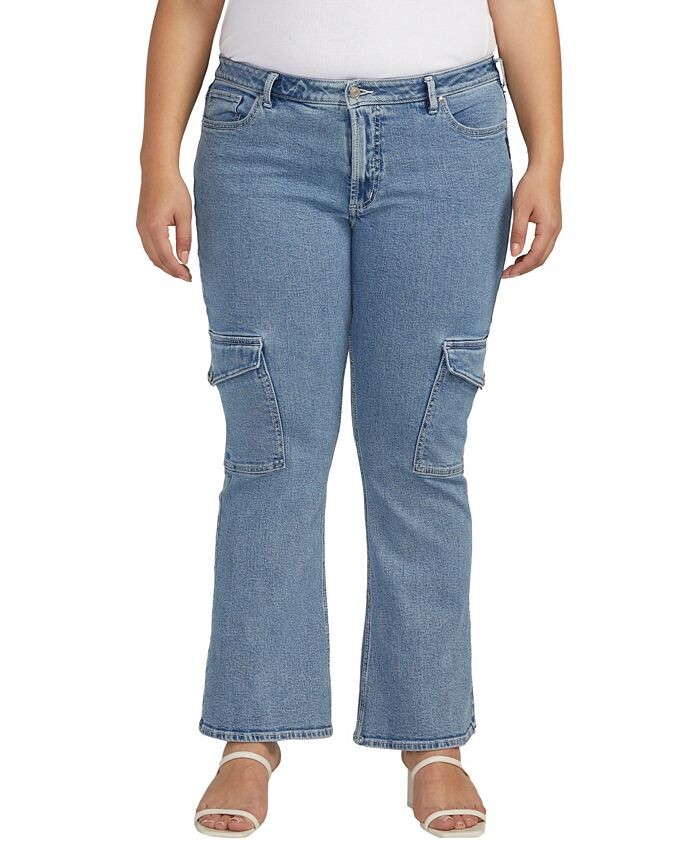 

Джинсы больших размеров с карманами-карго Be Low Silver Jeans Co., синий