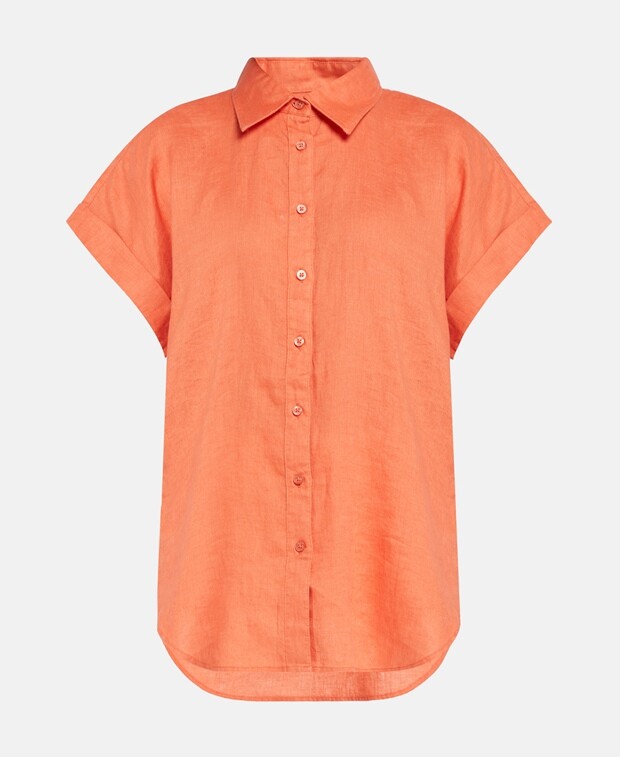 

Льняная блузка Lauren Ralph Lauren, персик