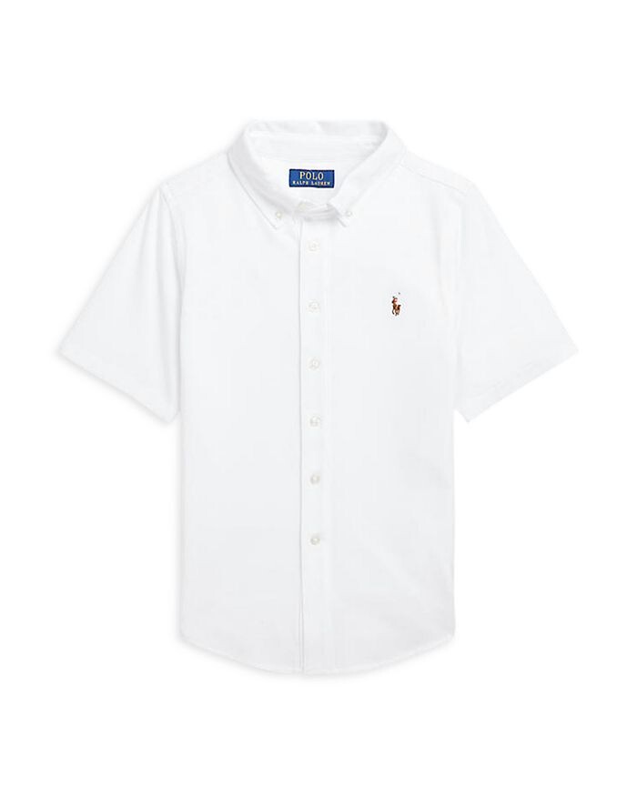 

Рубашка оксфорд с короткими рукавами трикотажная для мальчиков - Big Kid Ralph Lauren