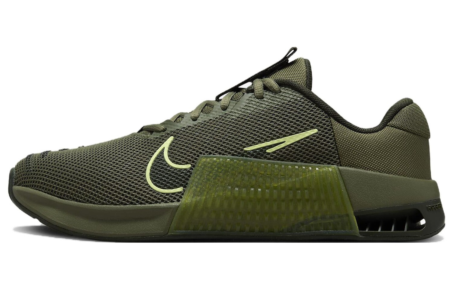 

Мужские тренировочные кроссовки Nike Metcon 9, цвет olive green/high voltage/luminous green/sequoia