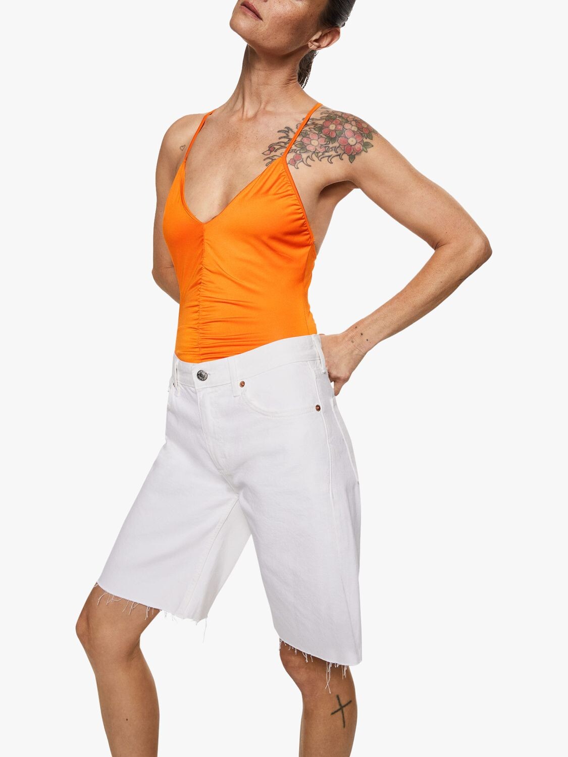 

Боди Mango Sara Gather Detail, оранжевый